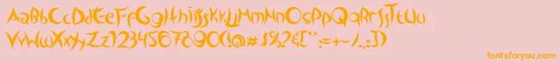 OutsidersTypeface Font – Orange Fonts on Pink Background