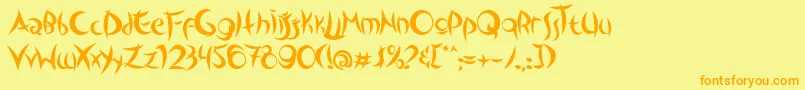 OutsidersTypeface Font – Orange Fonts on Yellow Background