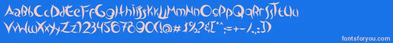 フォントOutsidersTypeface – ピンクの文字、青い背景