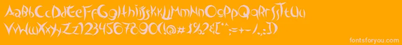 OutsidersTypeface-Schriftart – Rosa Schriften auf orangefarbenem Hintergrund