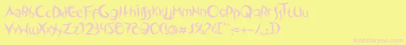 OutsidersTypeface Font – Pink Fonts on Yellow Background