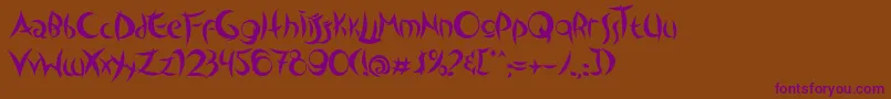 OutsidersTypeface-Schriftart – Violette Schriften auf braunem Hintergrund