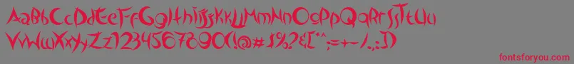 フォントOutsidersTypeface – 赤い文字の灰色の背景