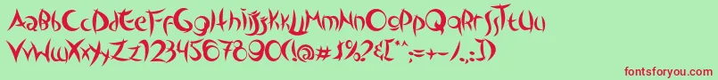 OutsidersTypeface Font – Red Fonts on Green Background