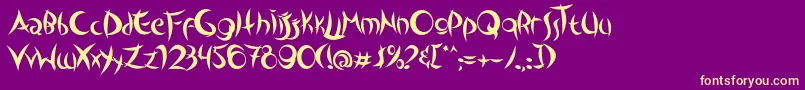 Police OutsidersTypeface – polices jaunes sur fond violet