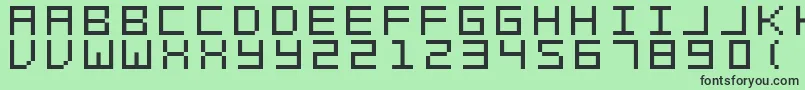 SwftV02-fontti – mustat fontit vihreällä taustalla