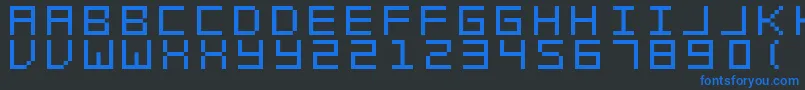 SwftV02-Schriftart – Blaue Schriften auf schwarzem Hintergrund