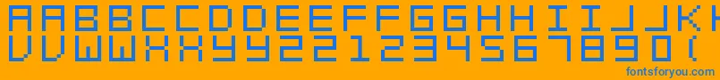 フォントSwftV02 – オレンジの背景に青い文字