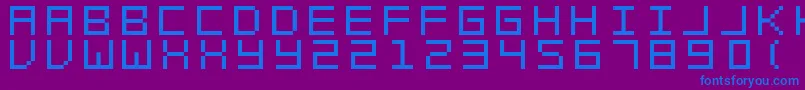 SwftV02-fontti – siniset fontit violetilla taustalla