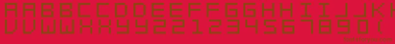 SwftV02-fontti – ruskeat fontit punaisella taustalla