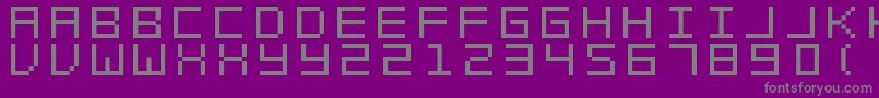 SwftV02-fontti – harmaat kirjasimet violetilla taustalla