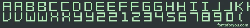 SwftV02-fontti – vihreät fontit mustalla taustalla