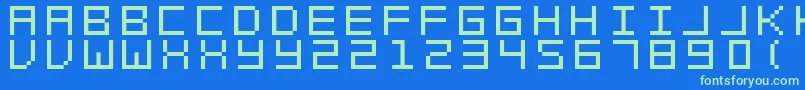 フォントSwftV02 – 青い背景に緑のフォント