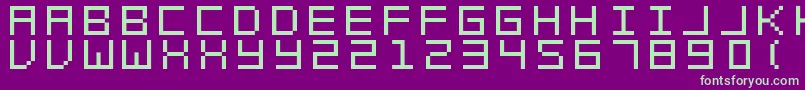SwftV02-fontti – vihreät fontit violetilla taustalla