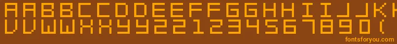 SwftV02-fontti – oranssit fontit ruskealla taustalla