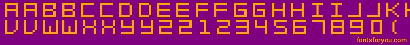 フォントSwftV02 – 紫色の背景にオレンジのフォント