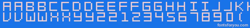 SwftV02-fontti – vaaleanpunaiset fontit sinisellä taustalla