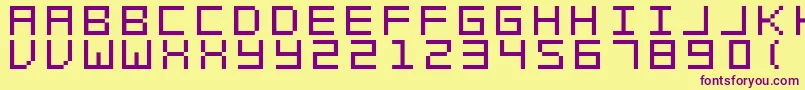 SwftV02-fontti – violetit fontit keltaisella taustalla