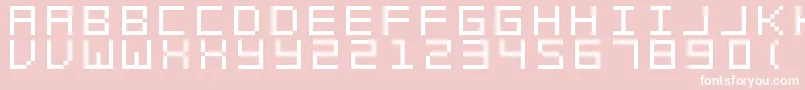 SwftV02-fontti – valkoiset fontit vaaleanpunaisella taustalla