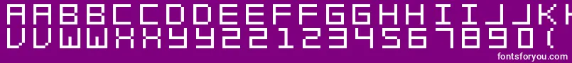 SwftV02-fontti – valkoiset fontit violetilla taustalla