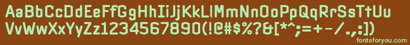 Шрифт PfinterfaceBold – зелёные шрифты на коричневом фоне