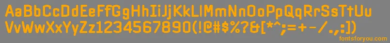PfinterfaceBold-Schriftart – Orangefarbene Schriften auf grauem Hintergrund