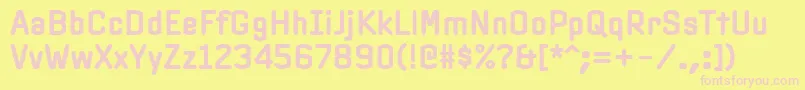 PfinterfaceBold-fontti – vaaleanpunaiset fontit keltaisella taustalla