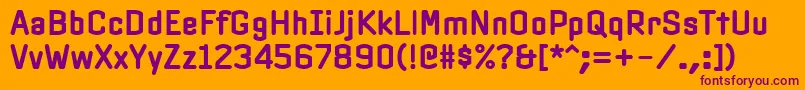 PfinterfaceBold-fontti – violetit fontit oranssilla taustalla