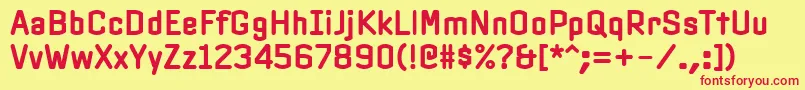 PfinterfaceBold Font – Red Fonts on Yellow Background