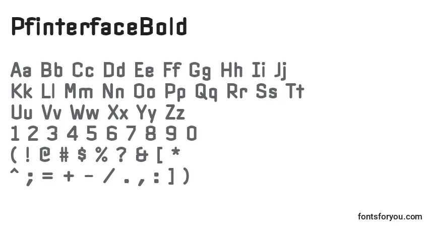 characters of pfinterfacebold font, letter of pfinterfacebold font, alphabet of  pfinterfacebold font