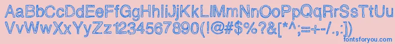 フォントEpicawesomenessscribblz – ピンクの背景に青い文字