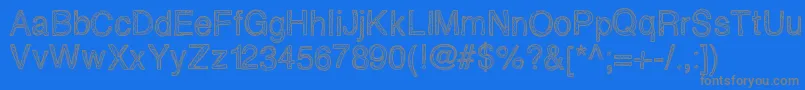 Epicawesomenessscribblz-fontti – harmaat kirjasimet sinisellä taustalla