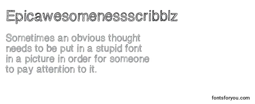 Review of the Epicawesomenessscribblz Font