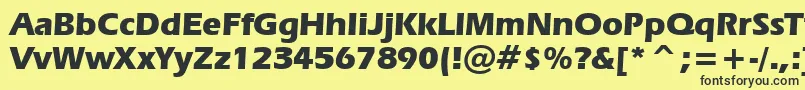 Шрифт Erasb – чёрные шрифты на жёлтом фоне