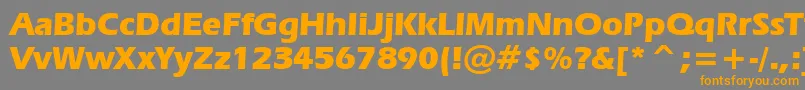 フォントErasb – オレンジの文字は灰色の背景にあります。