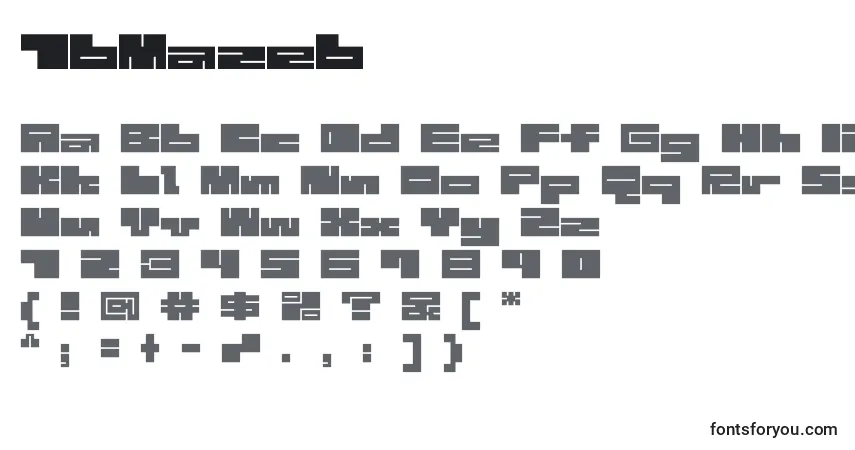 Schriftart 1bMazeb – Alphabet, Zahlen, spezielle Symbole