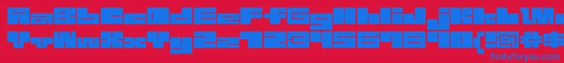 Fonte 1bMazeb – fontes azuis em um fundo vermelho