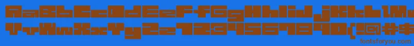 1bMazeb Font – Brown Fonts on Blue Background