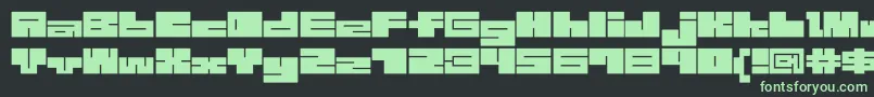 1bMazeb-fontti – vihreät fontit mustalla taustalla