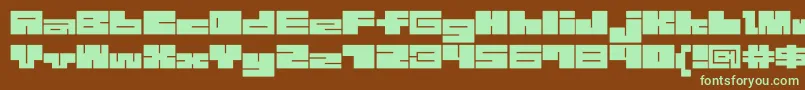 1bMazeb-fontti – vihreät fontit ruskealla taustalla