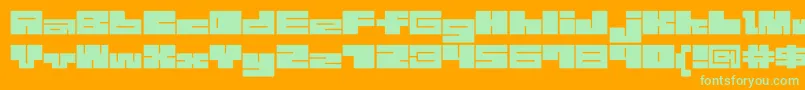 フォント1bMazeb – オレンジの背景に緑のフォント