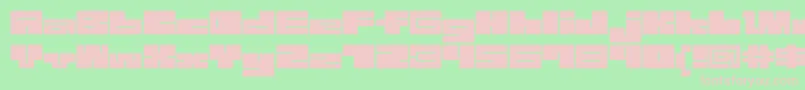 1bMazeb-fontti – vaaleanpunaiset fontit vihreällä taustalla