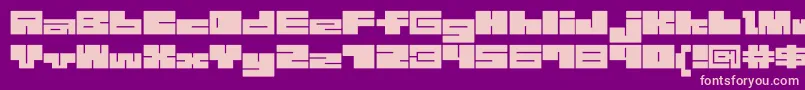 1bMazeb-fontti – vaaleanpunaiset fontit violetilla taustalla