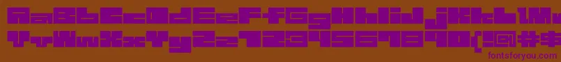 フォント1bMazeb – 紫色のフォント、茶色の背景