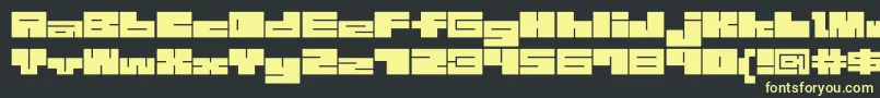 フォント1bMazeb – 黒い背景に黄色の文字