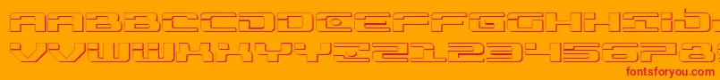 Troopers3Dexpand Font – Red Fonts on Orange Background