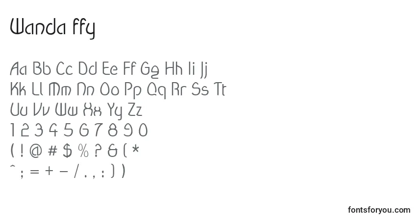 Schriftart Wanda ffy – Alphabet, Zahlen, spezielle Symbole