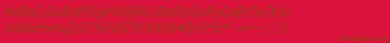Wanda ffy-Schriftart – Braune Schriften auf rotem Hintergrund
