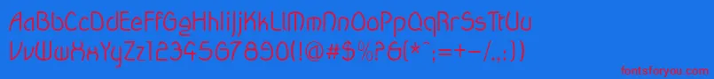 Wanda ffy Font – Red Fonts on Blue Background