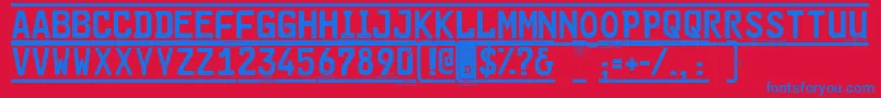 Cargoframedemo Font – Blue Fonts on Red Background